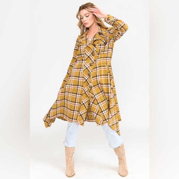 Aratta Coco Plaid Trench Coat - Picture 4 of 4